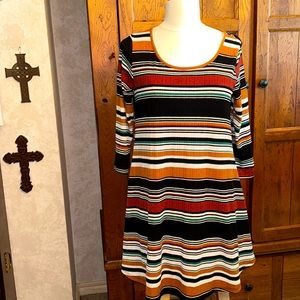 🍁FALL Striped TUNIC TOP by LOVELY J🍃with POCKETS!🍂Size SMALL